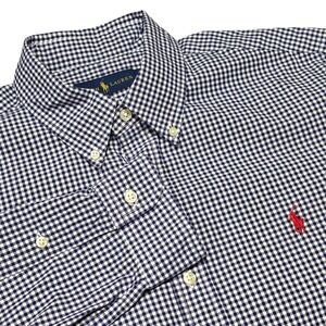 Ralph Lauren Gingham Check Button Down Long Sleeve Shirt Classic Fit‎ Size Large